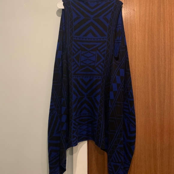 Boho Sweater Tank/Cardigan Blue Black Size Medium - Picture 5 of 5